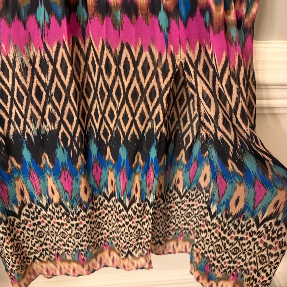 Sami + Dani Plus Size 18W Colorful Ikat Print Faux Wrap Maxi Dress - Picture 10 of 10